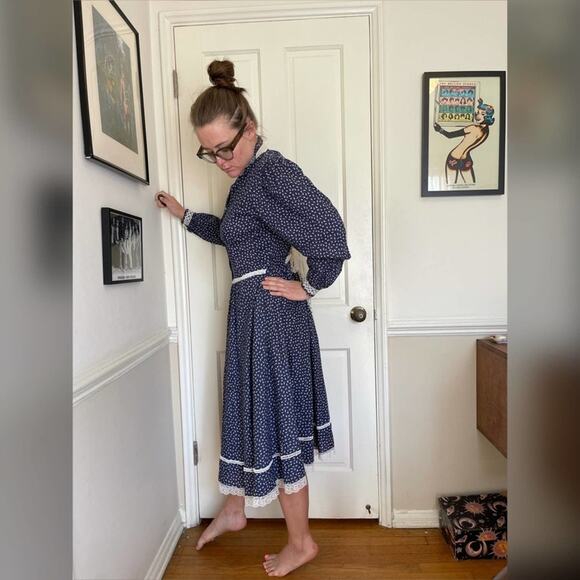 70s Vintage Gunne Sax Prairie Midi Dress - Picture 5 of 10